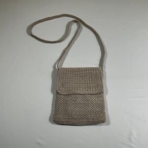 Woven Textured Crossbody Bag with Matching Coin Purse Neutral Boho Small Cottage